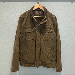 Levi's Jacket Mens Large Utility Quilted Canvas Field Work Lined Full Zip Green
